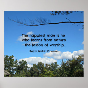 Quote about nature by Emerson. Poster