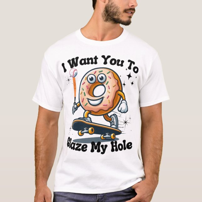 Quote Anime Doughnut Happy Skateboard Basketball  T-Shirt (Front)