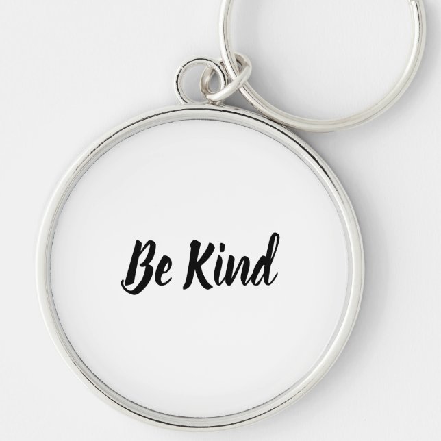 Quote Be Kind Cute Typography Button Key Ring (Front)