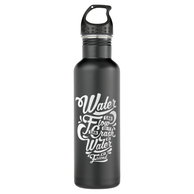 Quote - Be Water - dark 710 Ml Water Bottle (Front)