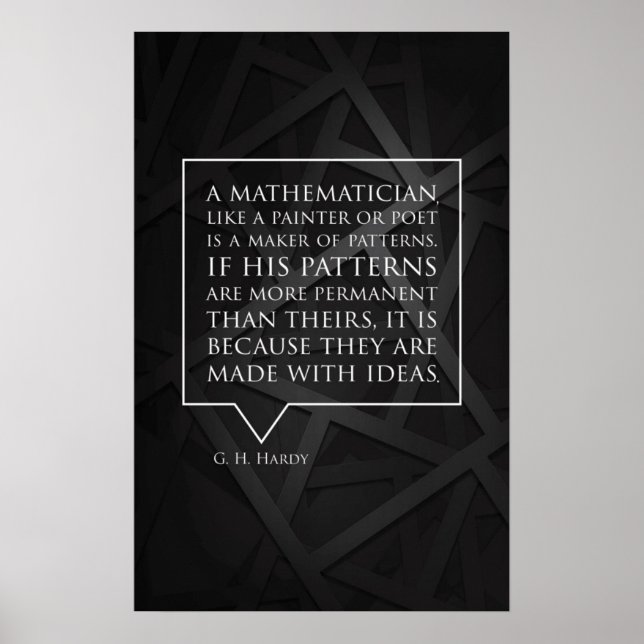 Quote by Hardy - Math Posters (Front)