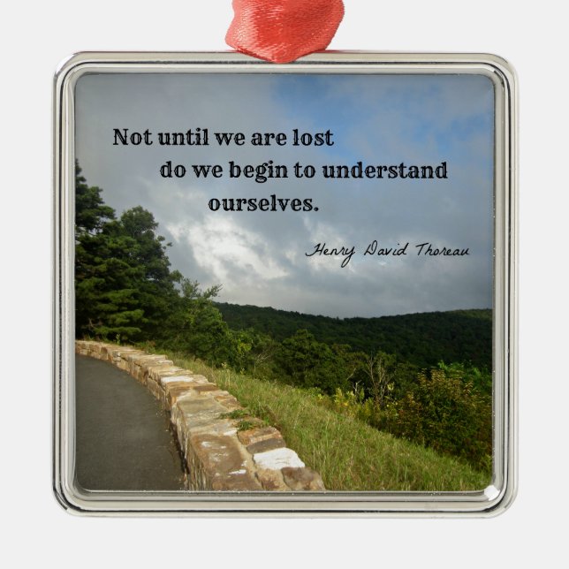 Quote by Henry David Thoreau about understanding. Metal Tree Decoration (Front)