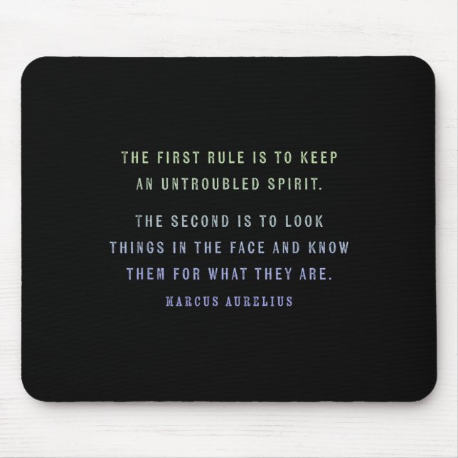 Quote By Marcus Aurelius Stoic, Mindset Motivation Mouse Mat (Front)