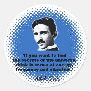 Quote By Nikola Tesla T-Shirt Classic Round Sticker