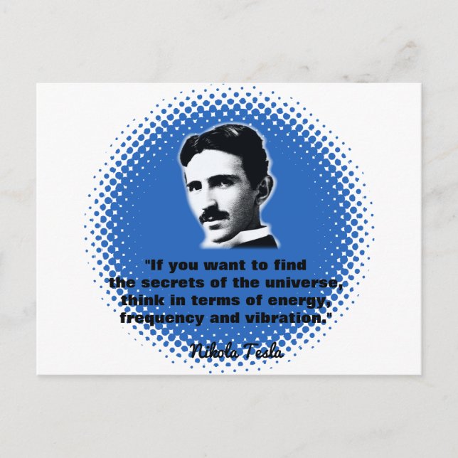 Quote By Nikola Tesla T-Shirt Postcard (Front)