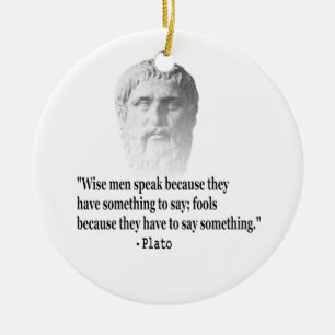 Quote By Plato Ceramic Tree Decoration