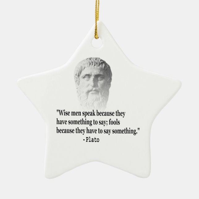 Quote By Plato Ceramic Tree Decoration (Front)