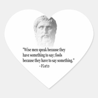 Quote By Plato Heart Sticker