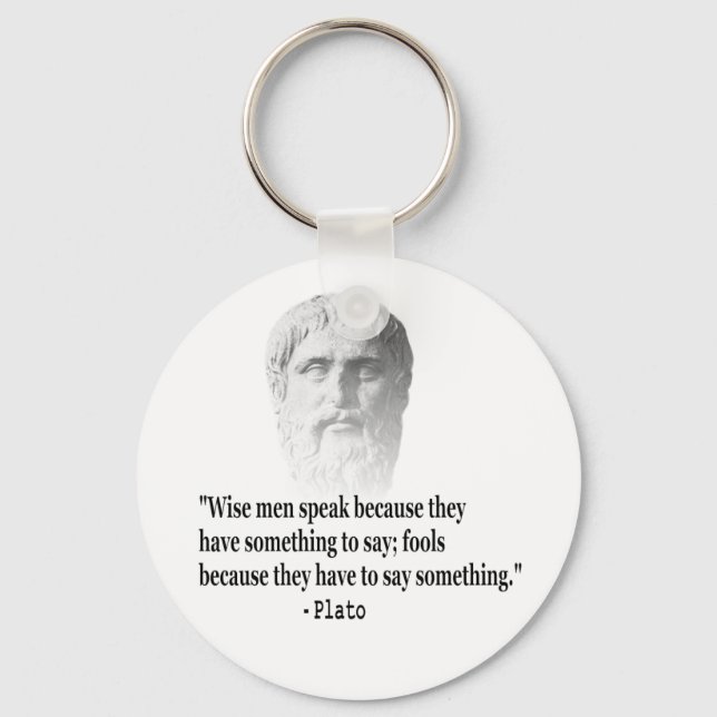 Quote By Plato Key Ring (Front)