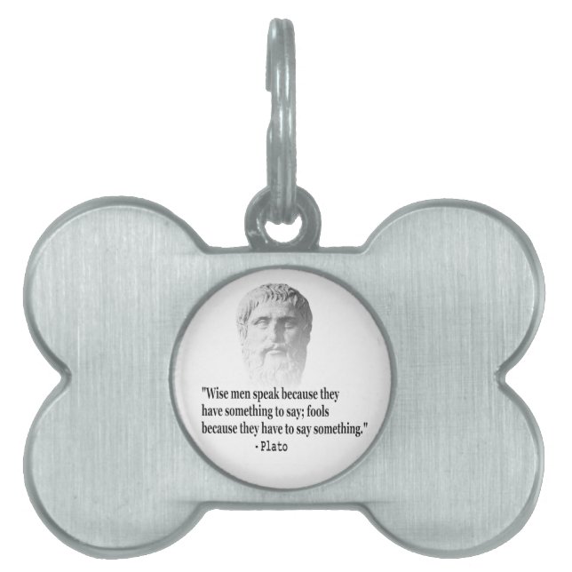 Quote By Plato Pet Tag (Front)