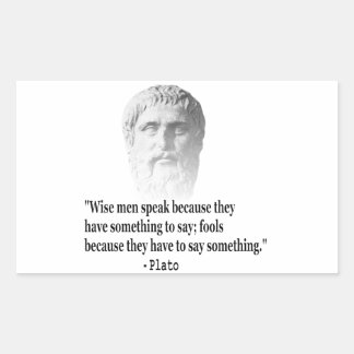Quote By Plato Rectangular Sticker