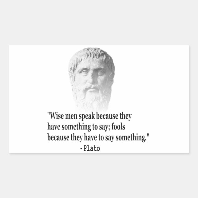 Quote By Plato Rectangular Sticker (Front)