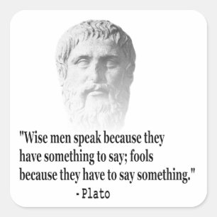 Quote By Plato Square Sticker