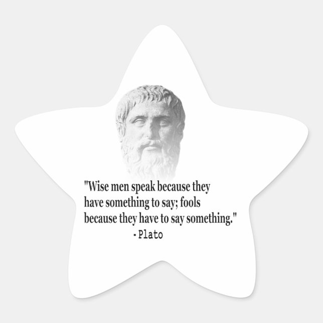 Quote By Plato Star Sticker (Front)