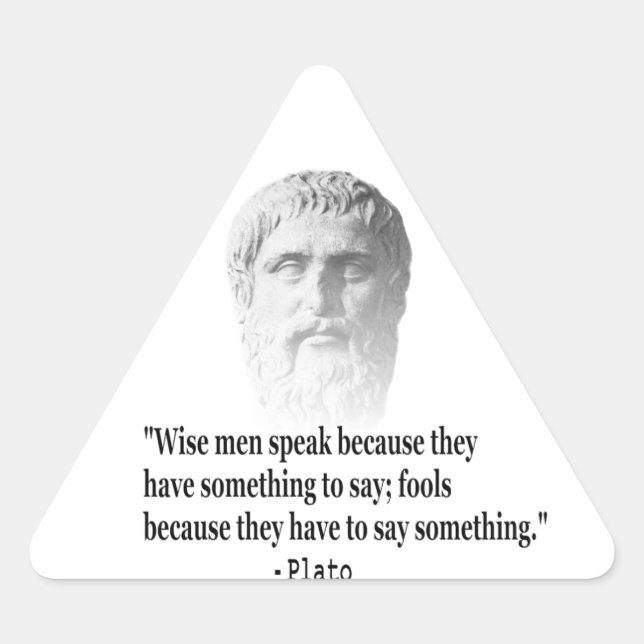 Quote By Plato Triangle Sticker (Front)