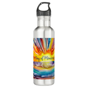 Quote Colourful Sunset over the Water Watercolor   710 Ml Water Bottle