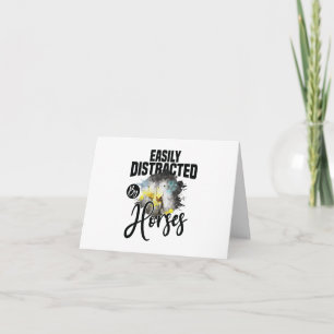 Quote: Easily Distracted by Horses PERSONALIZED Card