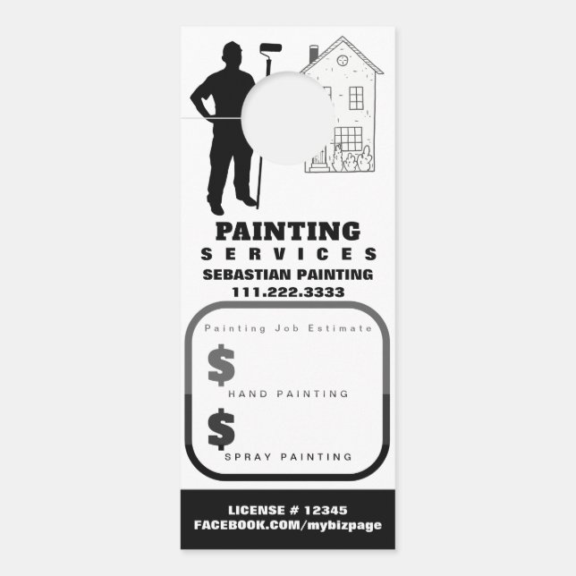 *~* Quote Estimate House Exterior QR Painting Door Hanger (Front)