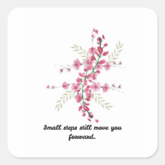 Quote Flower Square Sticker