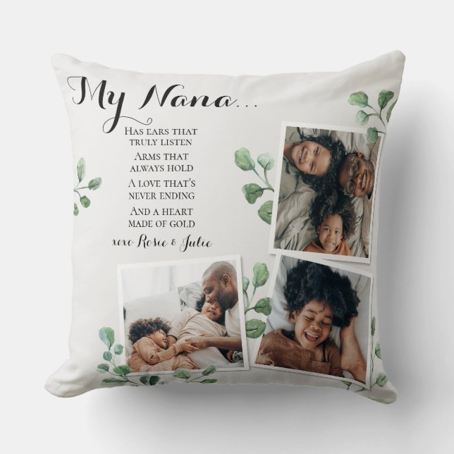 Quote for Grandma Nana from Grandkids Photo  Cushion (Front)