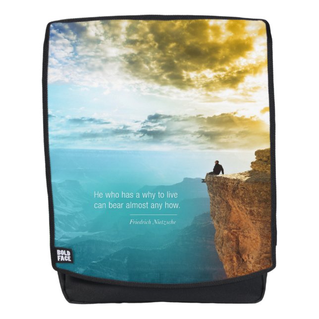 Quote Friedrich Nietzsche Nature Adventure Nature Backpack (Front)