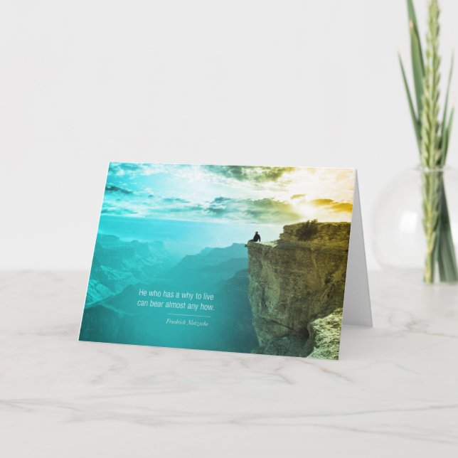 Quote Friedrich Nietzsche Nature Adventure Nature Card (Front)