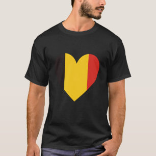 Quote Fries Belgian Flag Simple Heart Love Belgium T-Shirt