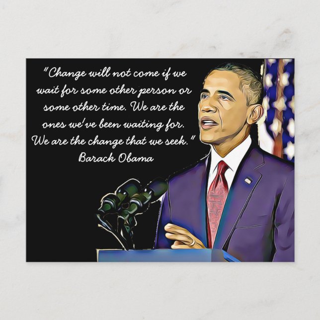 Quote from 44th US President Barack Obama Postcard (Front)