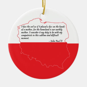 Quote From Pope John Paul II Ceramic Tree Decoration