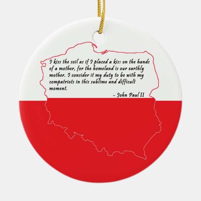 Quote From Pope John Paul II Ceramic Tree Decoration (Front)