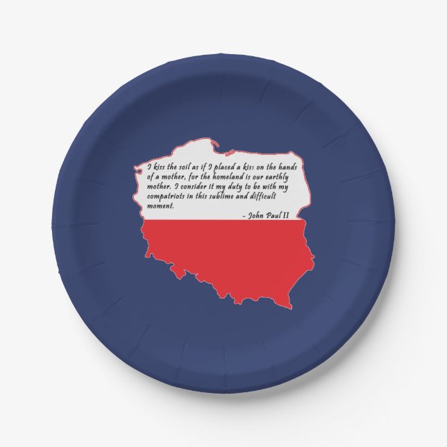 Quote From Pope John Paul II Paper Plate (Front)