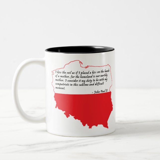 Quote From Pope John Paul II Two-Tone Coffee Mug (Left)