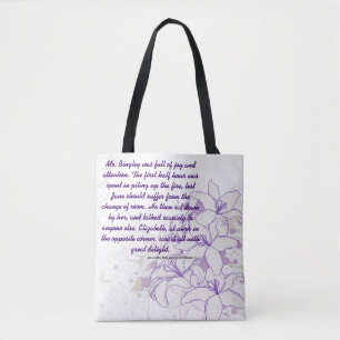 Quote Jane Austen Pride and Prejudice Chapter 11 Tote Bag