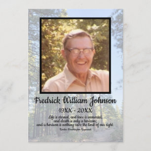 Quote Love One's Photo Pine Tree Forest Funeral  Programme