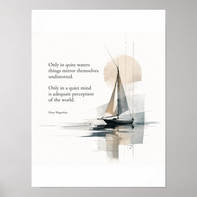 Quote Minimal Nautical Wall Art Poster (Front)