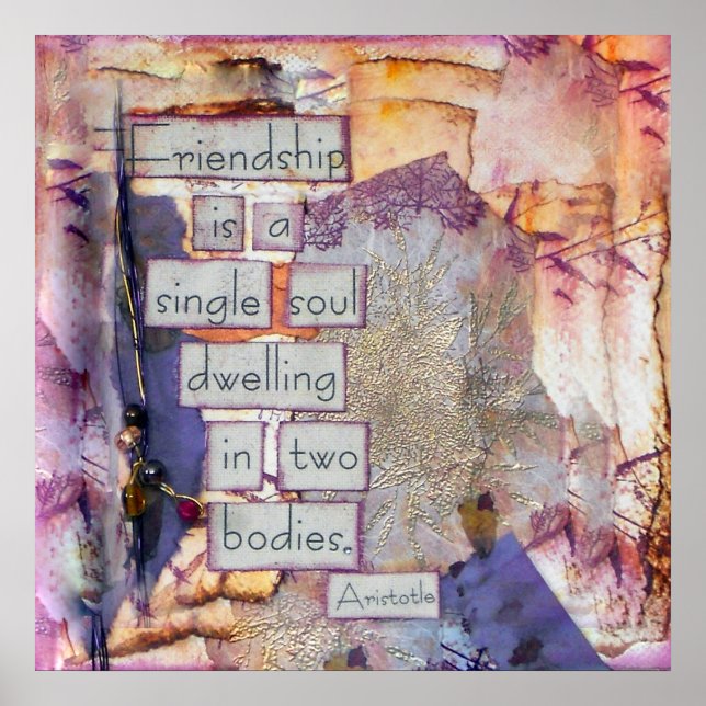Quote Mixed Media Friendship Art Print  (Front)