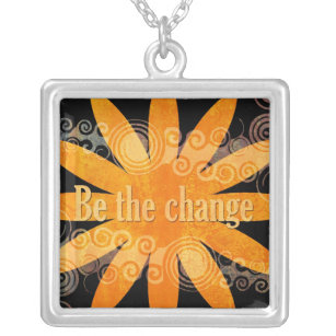 Quote Necklace - Be The Change Pendant
