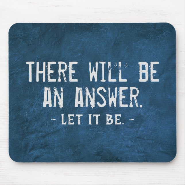 Quote On Blue Leather Mouse Mat (Front)