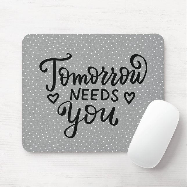 Quote on Polka Dots Mouse Mat (With Mouse)