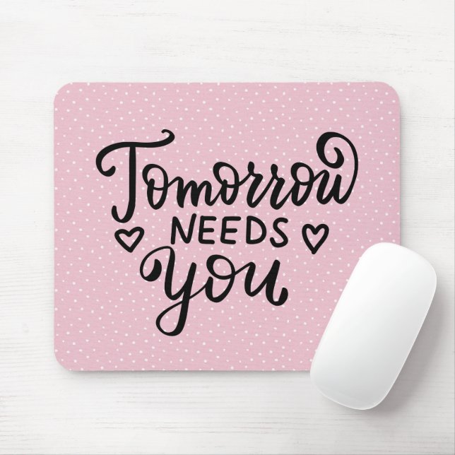 Quote on Polka Dots Mouse Mat (With Mouse)