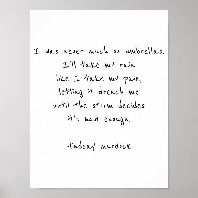 quote on poster for framing inspirational poetry (Front)