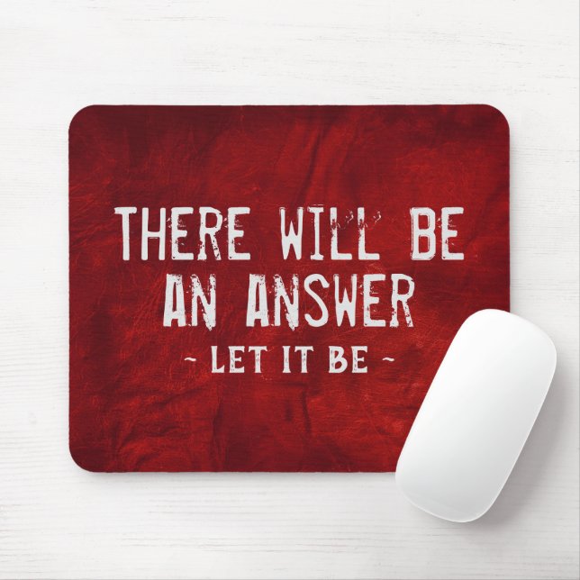 Quote On Red Leather  Mouse Mat (With Mouse)