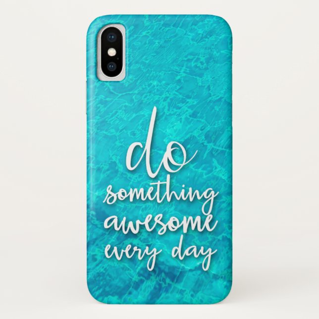 Quote on Water Print iPhone X Case (Back)