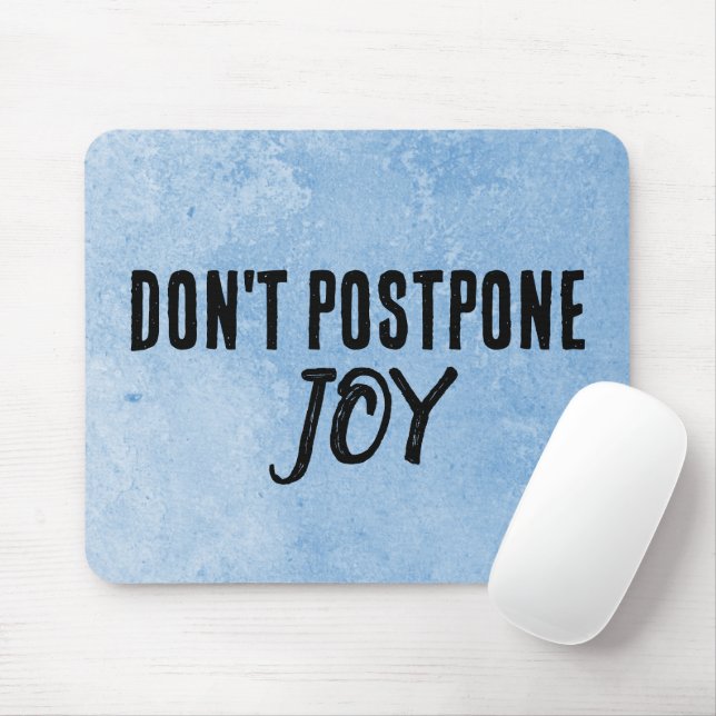 Quote on Watercolor Blue Mouse Mat (With Mouse)