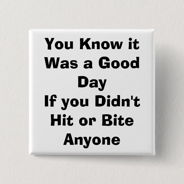 quote, parenting 15 cm square badge (Front)