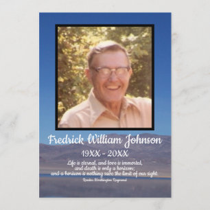 Quote Photo Lake and Mountain Background Funeral Programme