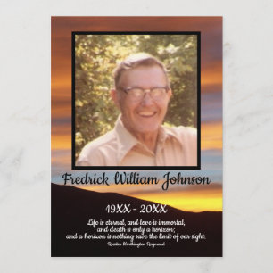 Quote Photo Orange Sunset Background Funeral Programme