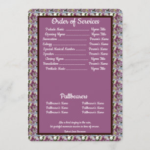 Quote Photo Spider Mums Floral Background Funeral Programme