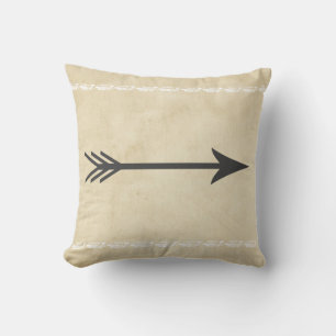 quote pillow arrow design in black and tan
