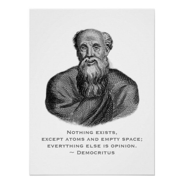 Quote Portrait Greek Philosopher Democritus Poster (Front)
